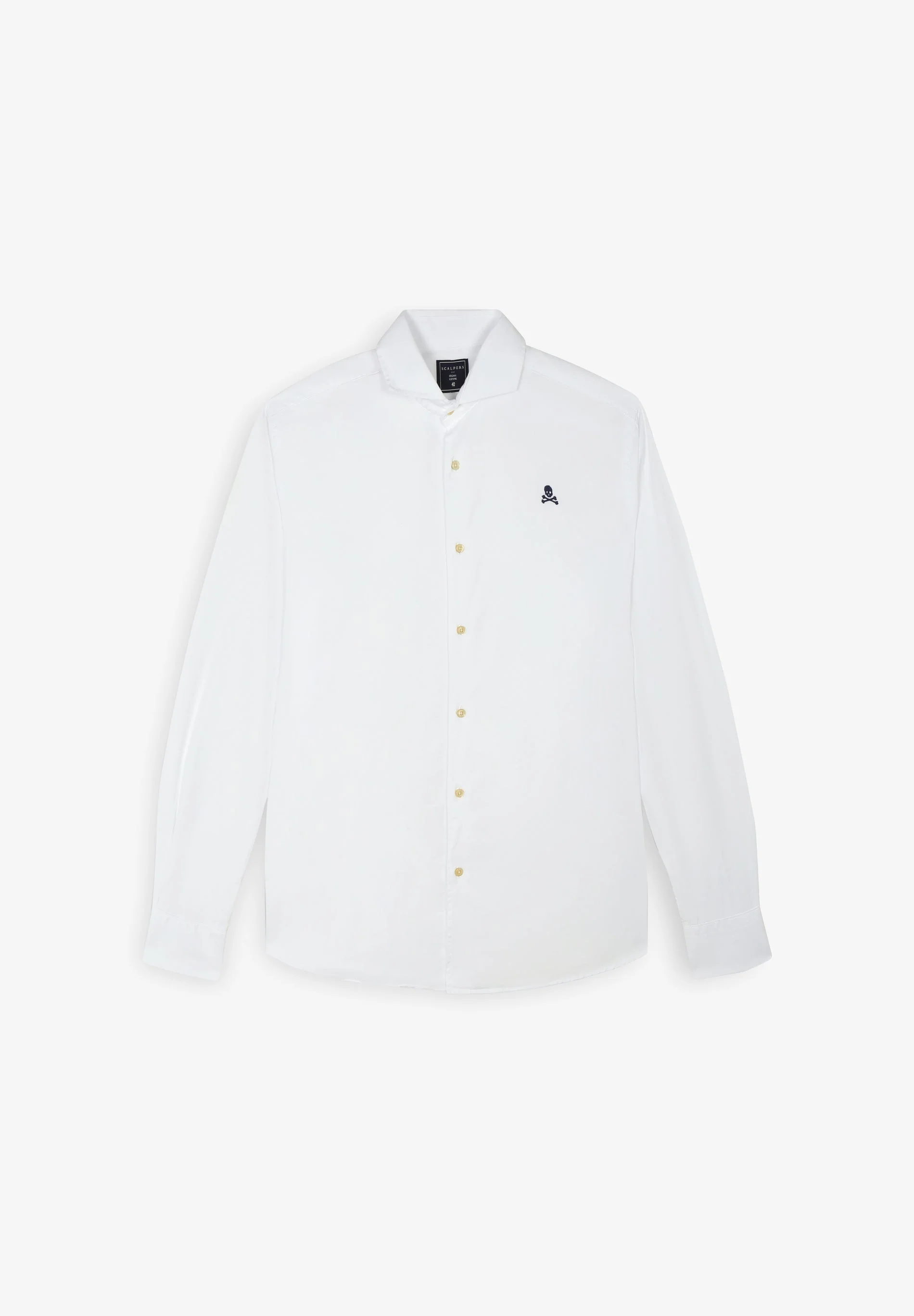 CAMISA CLÁSSICA LISA COM SKULL EM CONTRASTE - Image 5