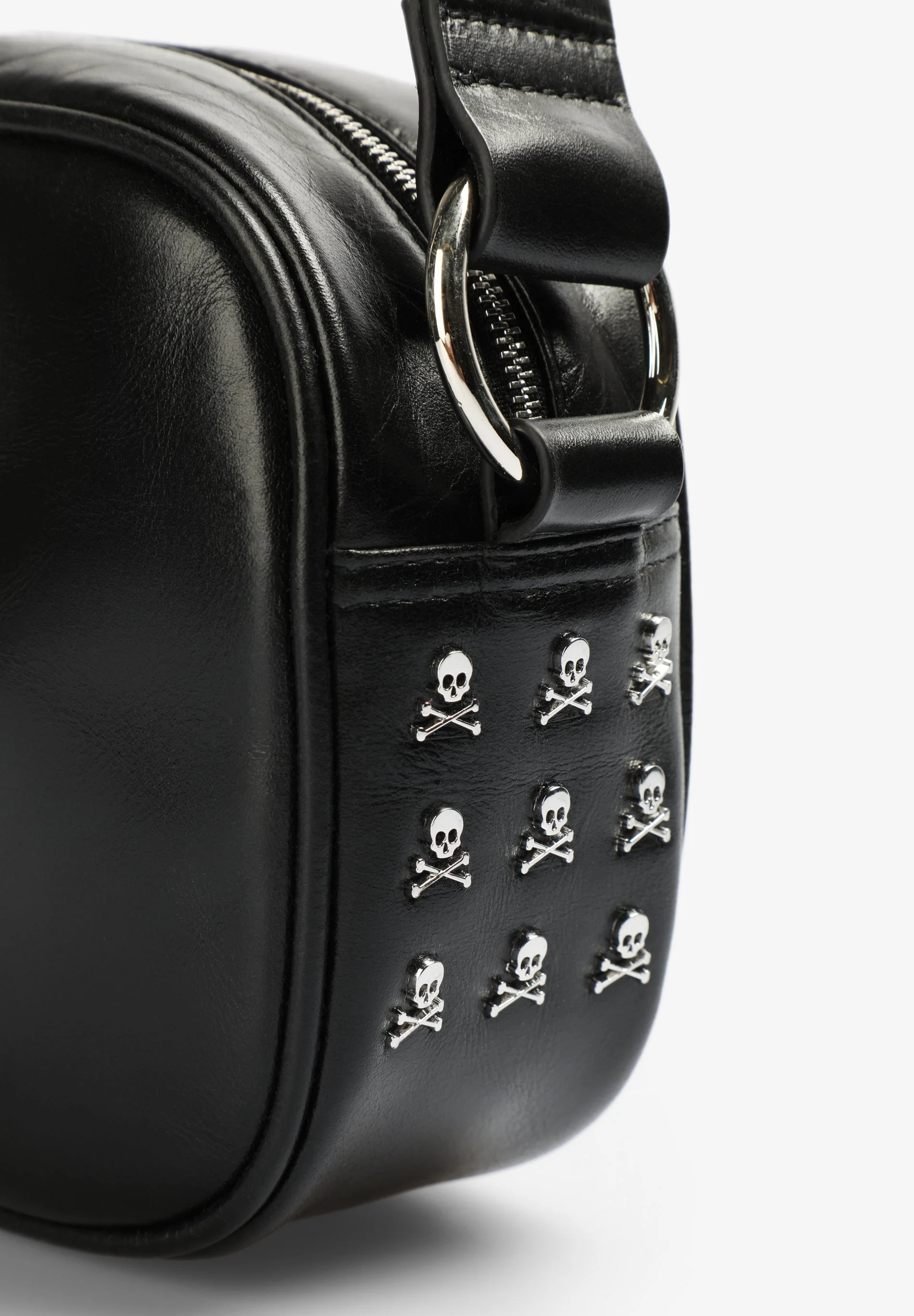 BOLSA A TIRACOLO EM PELE COM SKULL - Image 4
