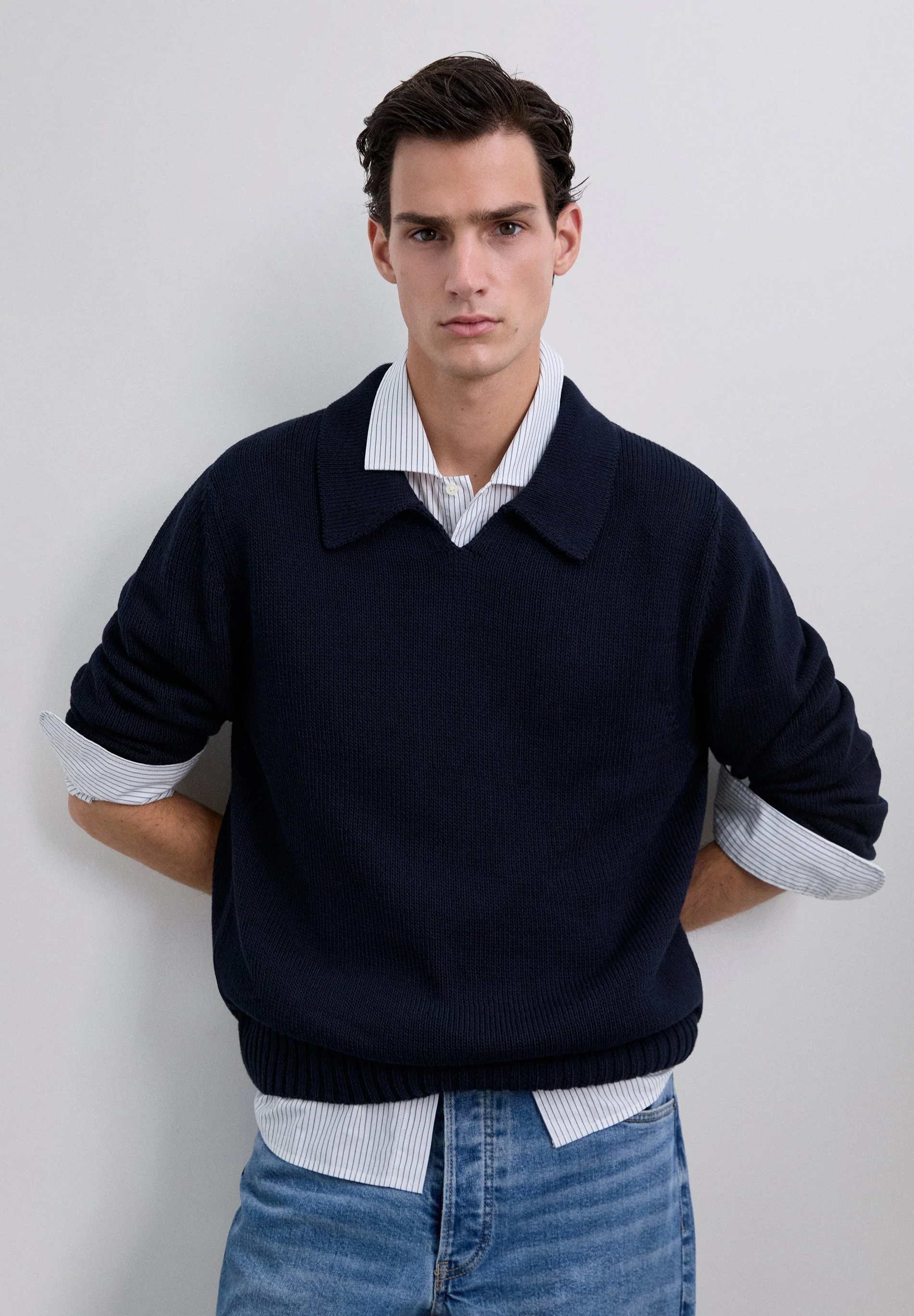 SWEATER CAMISA POLO EM MALHA DE ALGODÃO - Image 3